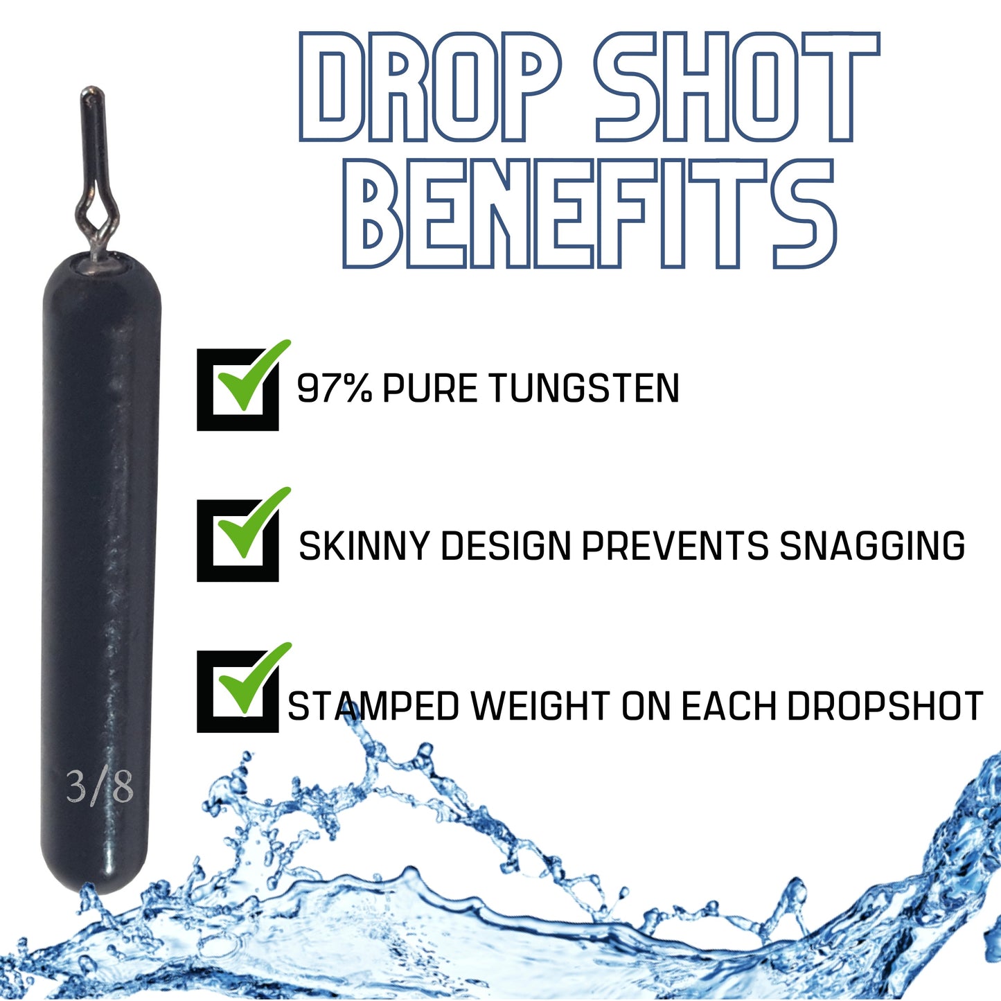 Reaction Tackle Tungsten Drop Shot Weights - Tampa Home & Garden Store