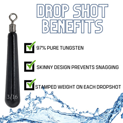 Reaction Tackle Tungsten Drop Shot Weights - Tampa Home & Garden Store