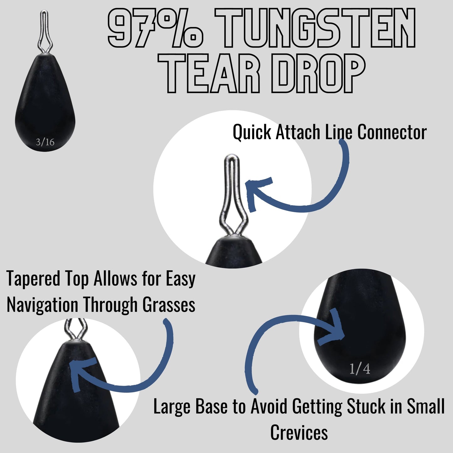 Reaction Tackle Tungsten Drop Shot Weights - Tampa Home & Garden Store