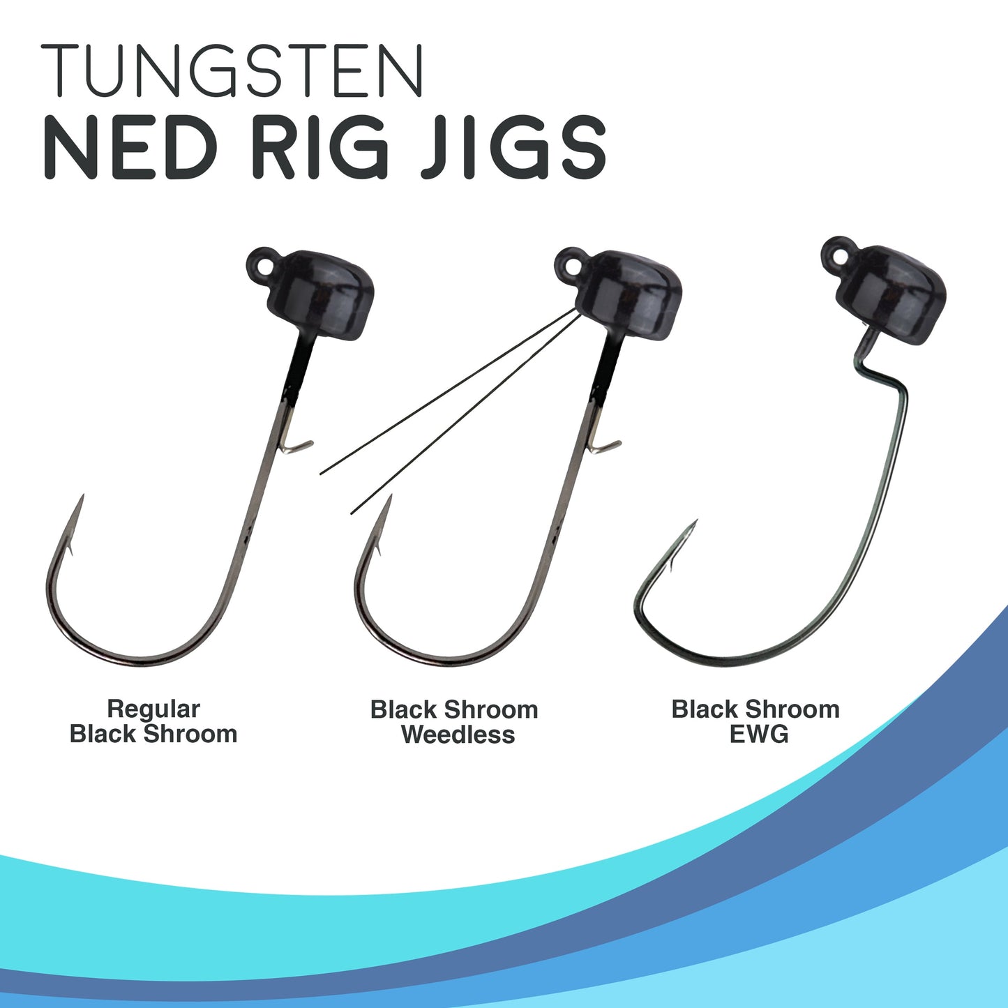 Reaction Tackle Tungsten Ned Rig-Shroom Jigs (5-Pack) - Tampa Home & Garden Store