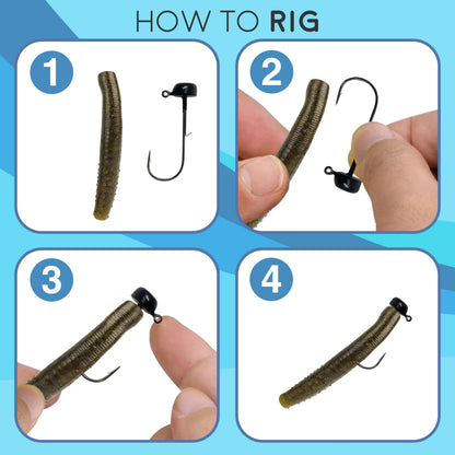 Reaction Tackle Tungsten Ned Rig-Shroom Jigs (5-Pack) - Tampa Home & Garden Store