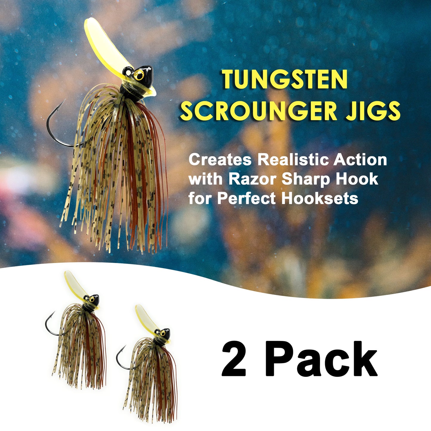 Reaction Tackle Tungsten Scrounger Jigs (2-Pack) - Tampa Home & Garden Store