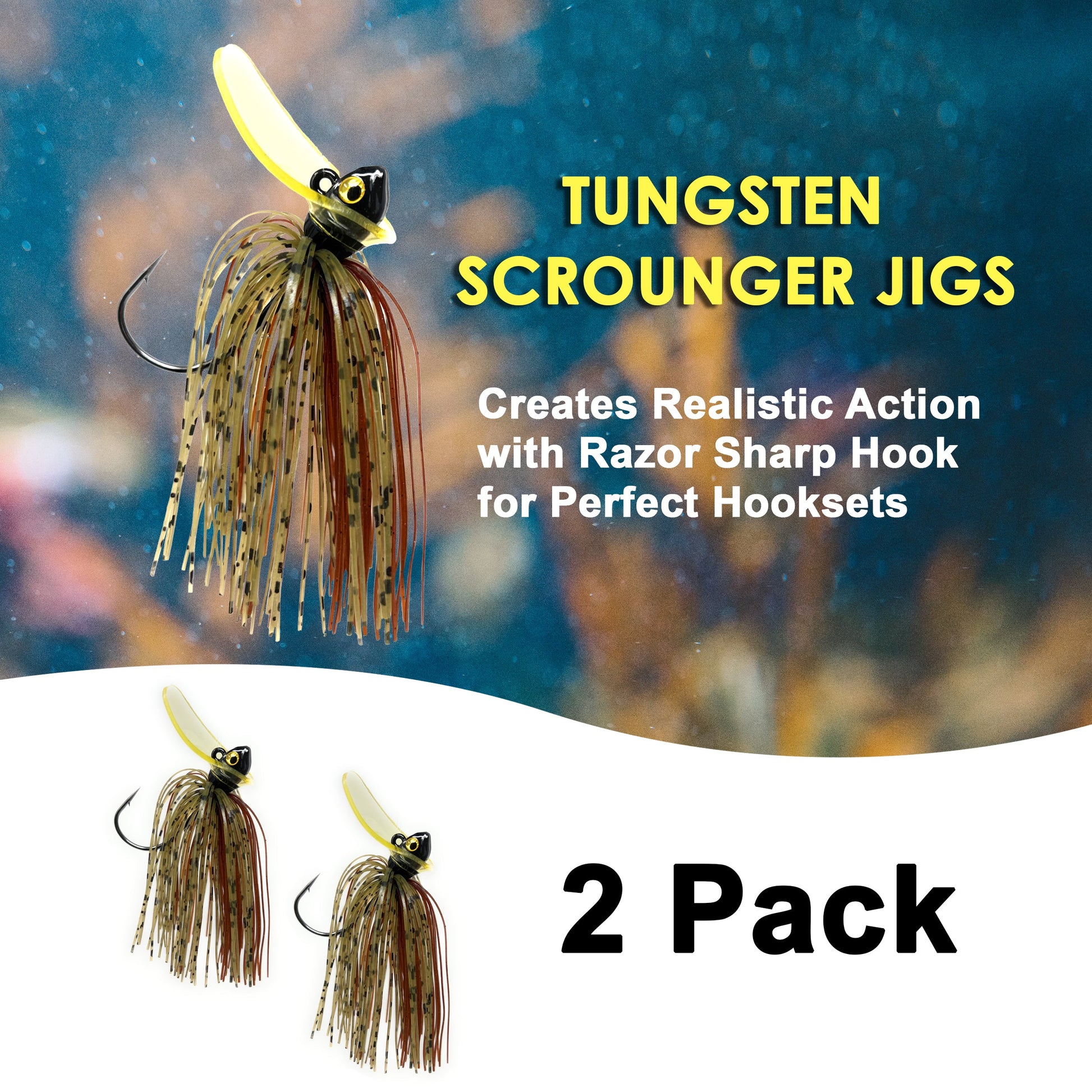 Reaction Tackle Tungsten Scrounger Jigs (2-Pack) - Tampa Home & Garden Store