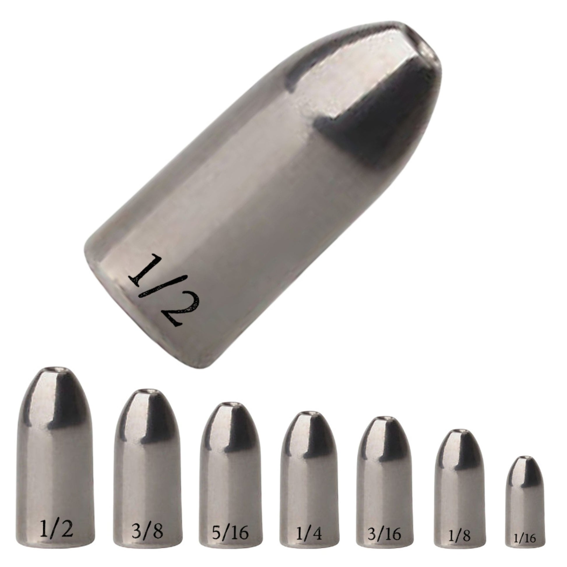 Reaction Tackle Tungsten Worm Weights / Bullet Shaped Sinkers - Tampa Home & Garden Store