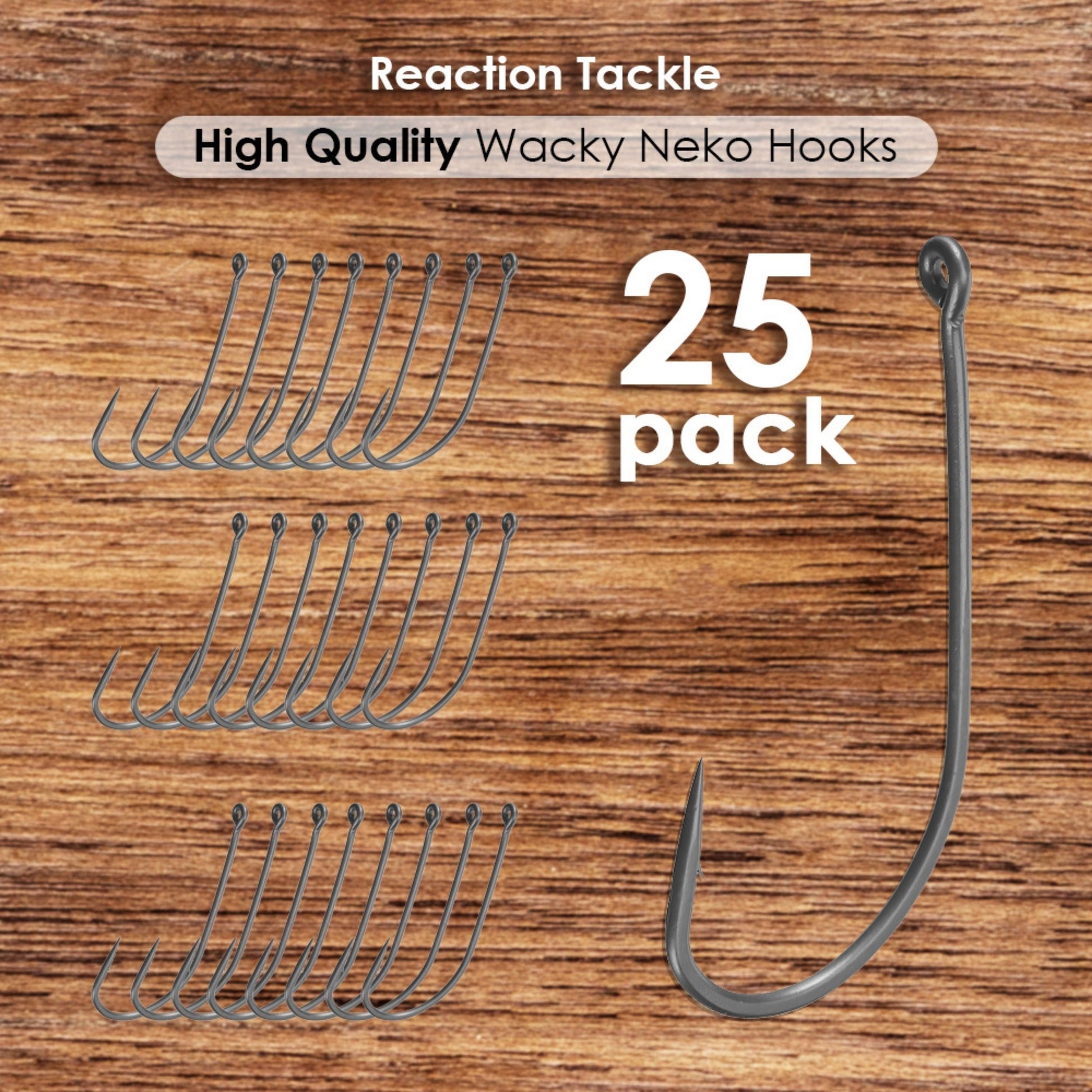 Reaction Tackle Wacky Neko Hooks- 25 Pack - Tampa Home & Garden Store