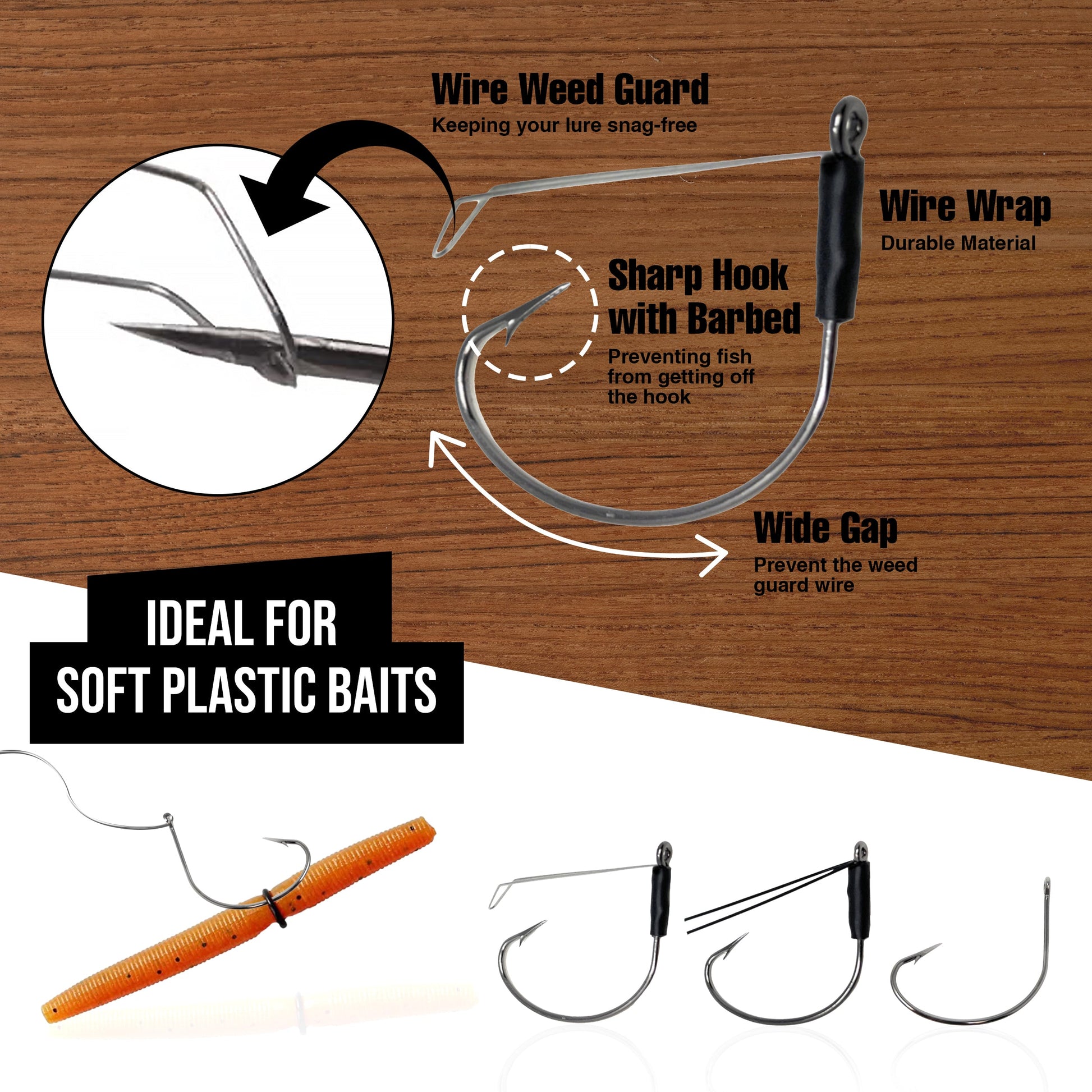 Reaction Tackle Wide Gap Wacky Hooks (25-PACK) - Tampa Home & Garden Store