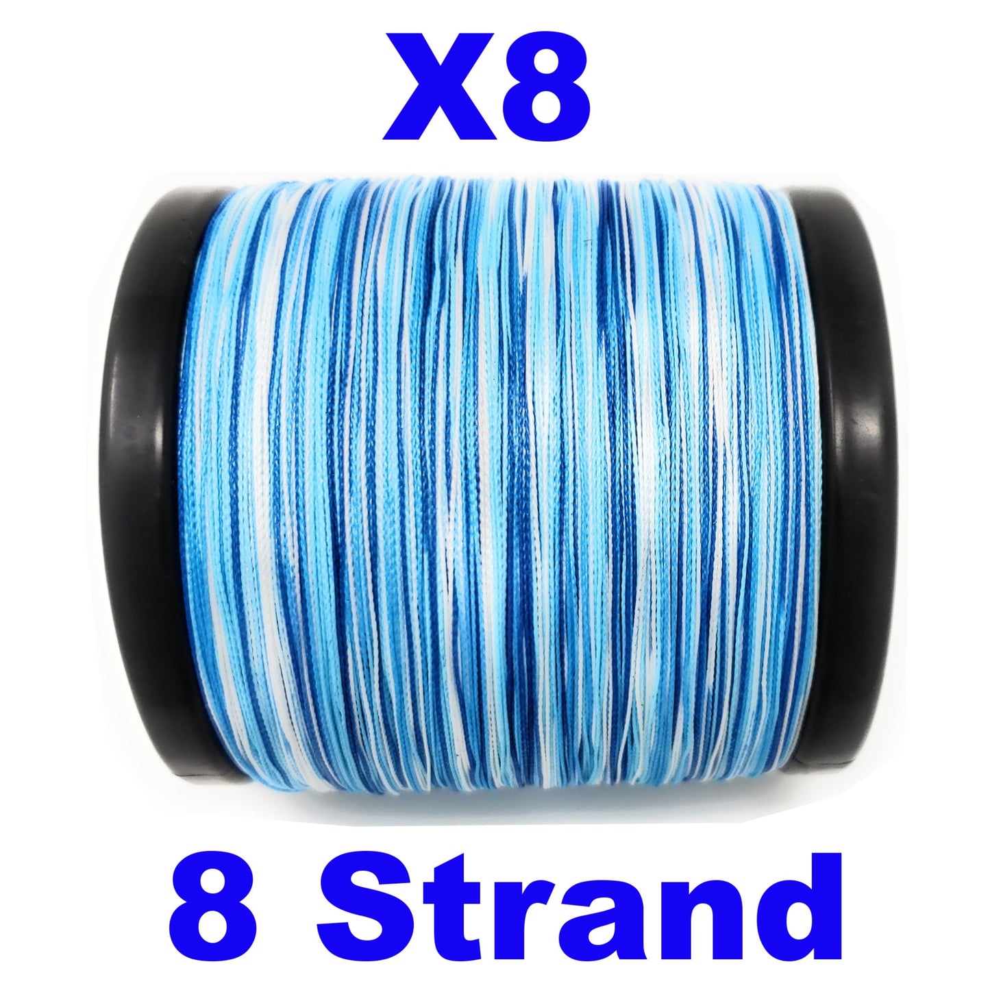 Reaction Tackle X8 Braided Fishing Line - Blue Camo 8 Strand - Tampa Home & Garden Store