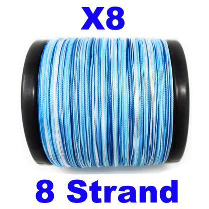 Reaction Tackle X8 Braided Fishing Line - Blue Camo 8 Strand - Tampa Home & Garden Store