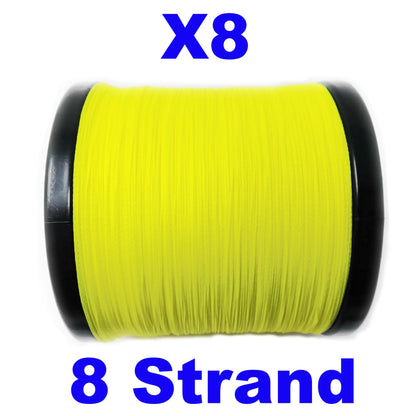 Reaction Tackle X8 Braided Fishing Line - Hi Vis Yellow 8 Strand - Tampa Home & Garden Store