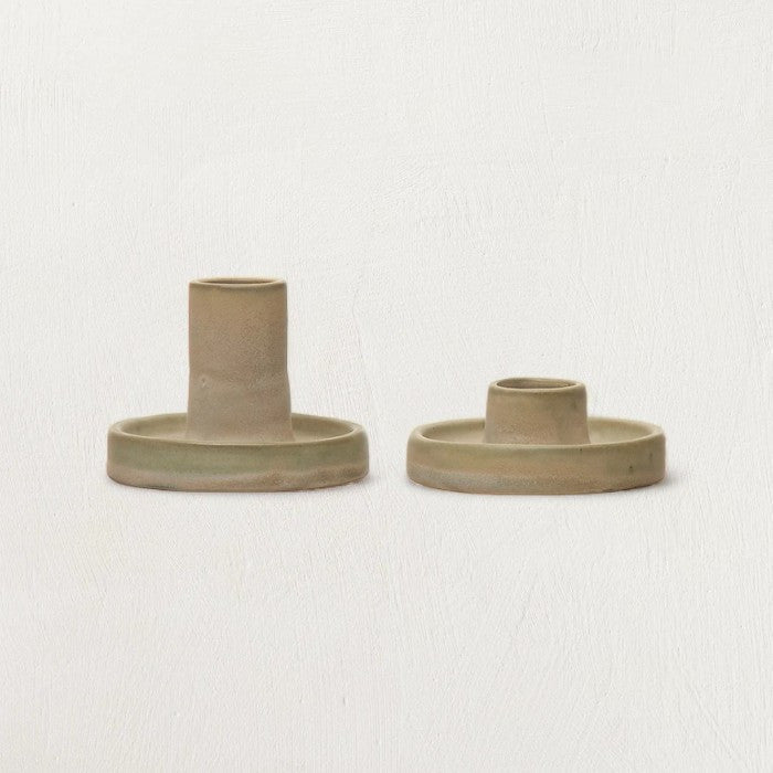 Reactive Glaze Stoneware Taper Candle Holders, Set of 2 - Tampa Home & Garden Store