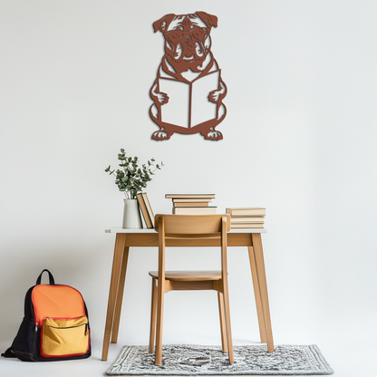 Reading Dog Silhouette Metal Wall Art – Black Steel Whimsical Pet Lover Decor- KAF491 - Tampa Home & Garden Store