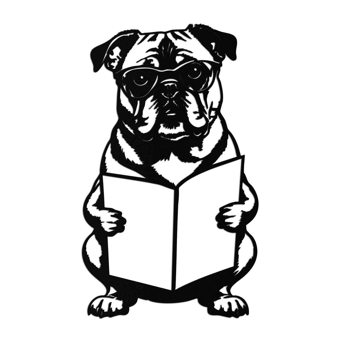Reading Dog Silhouette Metal Wall Art – Black Steel Whimsical Pet Lover Decor- KAF491 - Tampa Home & Garden Store