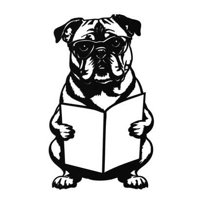 Reading Dog Silhouette Metal Wall Art – Black Steel Whimsical Pet Lover Decor- KAF491 - Tampa Home & Garden Store