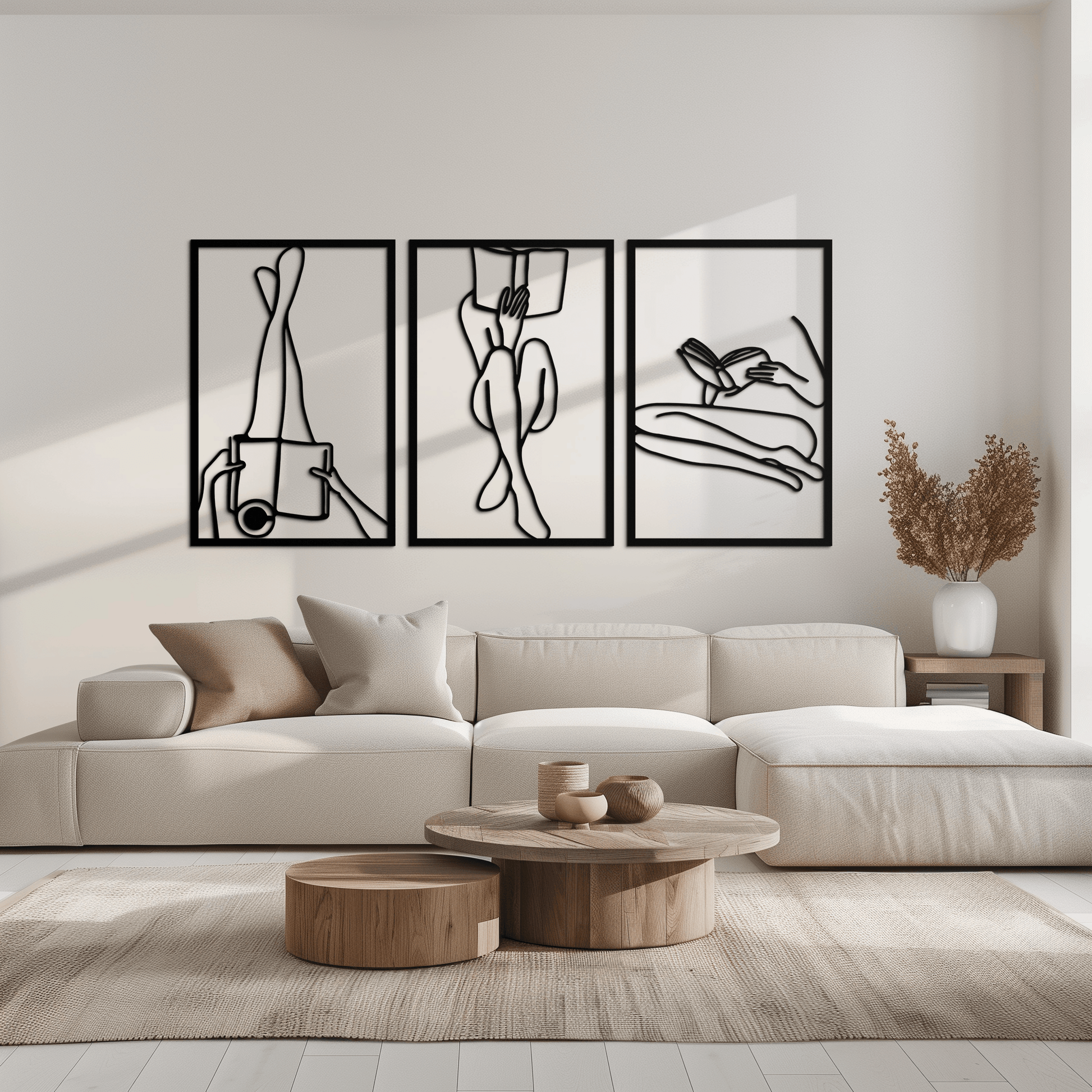 Reading Woman Metal Wall Art - Modern Minimalist Steel Wall Decor - KAF026 - Tampa Home & Garden Store