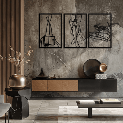 Reading Woman Metal Wall Art - Modern Minimalist Steel Wall Decor - KAF026 - Tampa Home & Garden Store