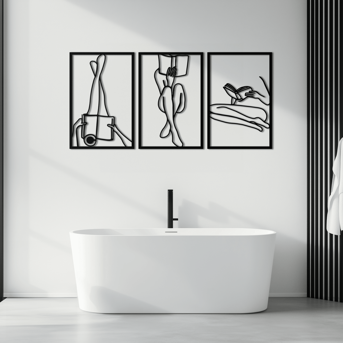 Reading Woman Metal Wall Art - Modern Minimalist Steel Wall Decor - KAF026 - Tampa Home & Garden Store