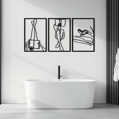 Reading Woman Metal Wall Art - Modern Minimalist Steel Wall Decor - KAF026 - Tampa Home & Garden Store