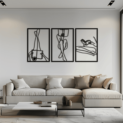 Reading Woman Metal Wall Art - Modern Minimalist Steel Wall Decor - KAF026 - Tampa Home & Garden Store