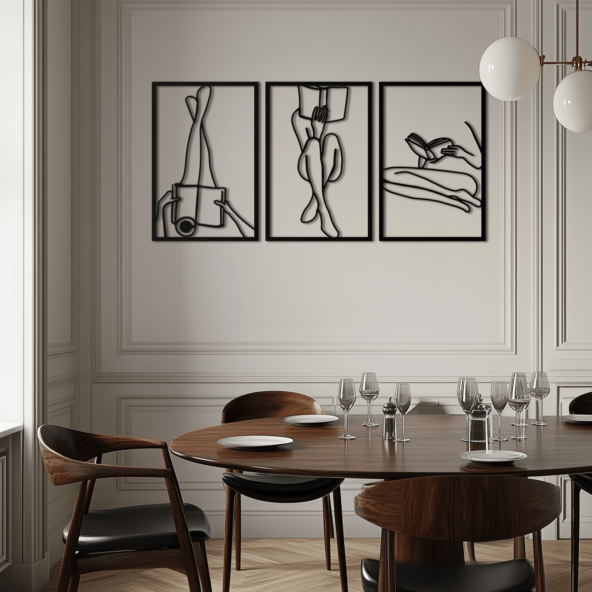 Reading Woman Metal Wall Art - Modern Minimalist Steel Wall Decor - KAF026 - Tampa Home & Garden Store