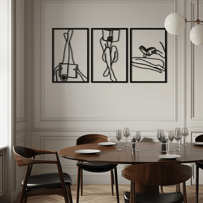 Reading Woman Metal Wall Art - Modern Minimalist Steel Wall Decor - KAF026 - Tampa Home & Garden Store