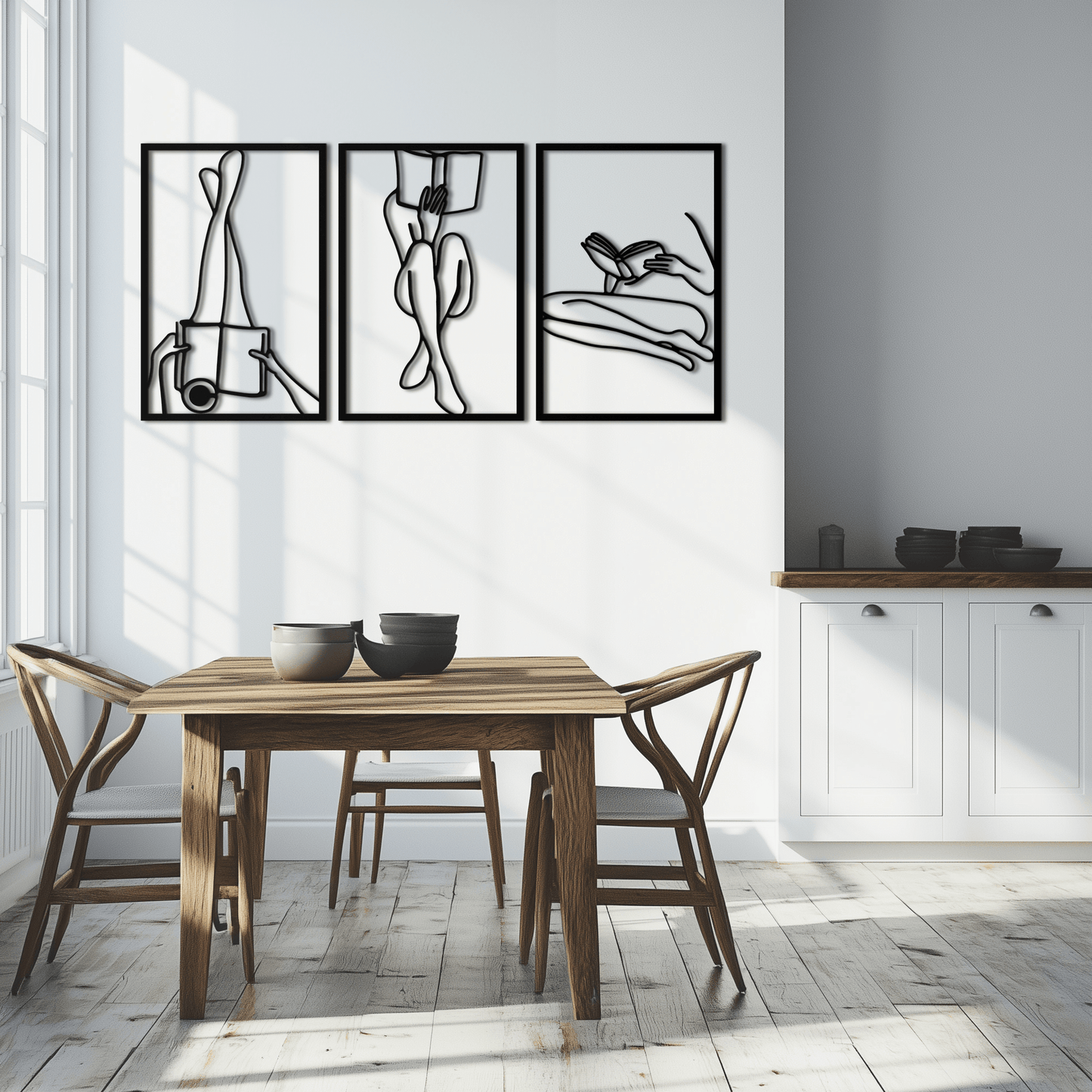 Reading Woman Metal Wall Art - Modern Minimalist Steel Wall Decor - KAF026 - Tampa Home & Garden Store