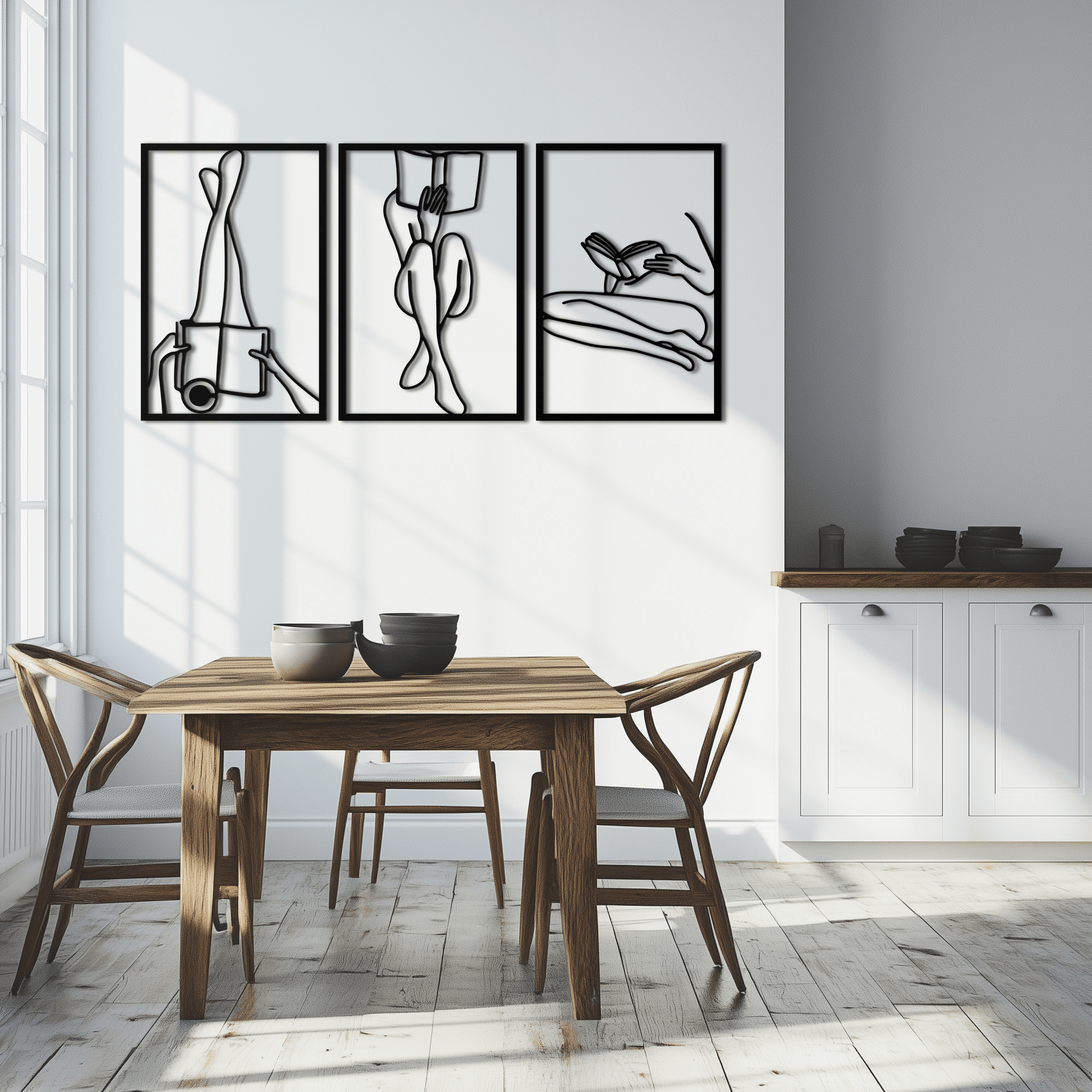 Reading Woman Metal Wall Art - Modern Minimalist Steel Wall Decor - KAF026 - Tampa Home & Garden Store