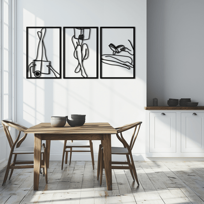 Reading Woman Metal Wall Art - Modern Minimalist Steel Wall Decor - KAF026 - Tampa Home & Garden Store