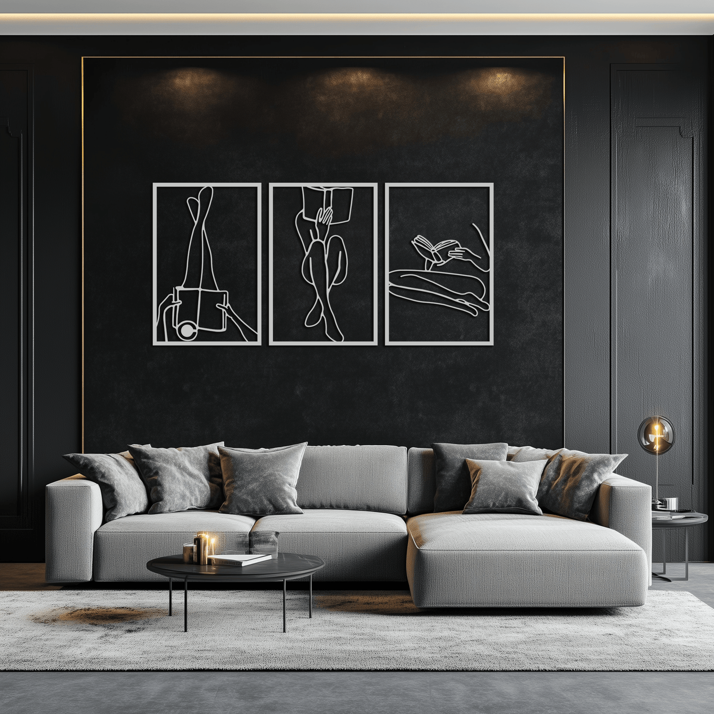 Reading Woman Metal Wall Art - Modern Minimalist Steel Wall Decor - KAF026 - Tampa Home & Garden Store