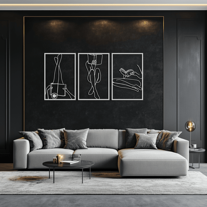 Reading Woman Metal Wall Art - Modern Minimalist Steel Wall Decor - KAF026 - Tampa Home & Garden Store