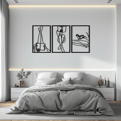 Reading Woman Metal Wall Art - Modern Minimalist Steel Wall Decor - KAF026 - Tampa Home & Garden Store