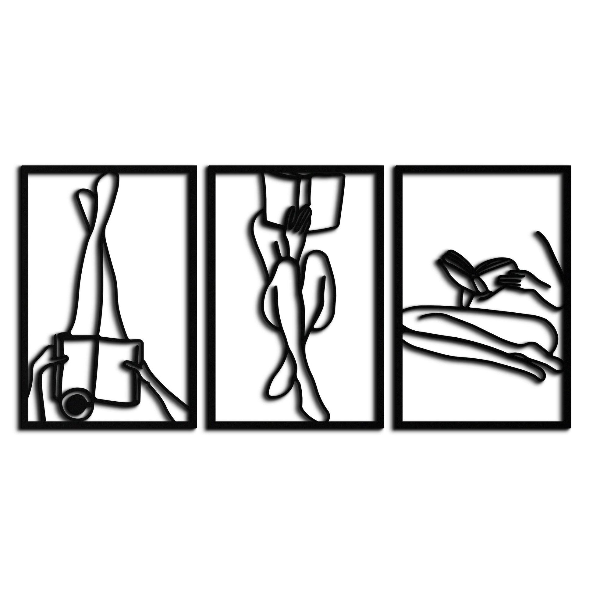 Reading Woman Metal Wall Art - Modern Minimalist Steel Wall Decor - KAF026 - Tampa Home & Garden Store