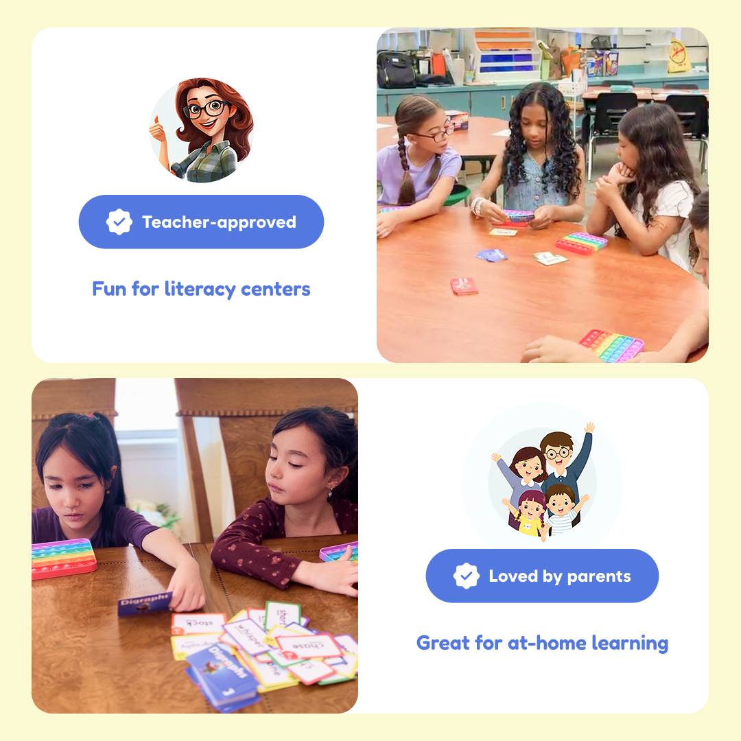 The Reading Digraphs Game by The Fidget Games with teacher-approved badge on Tampa Home & Garden Store