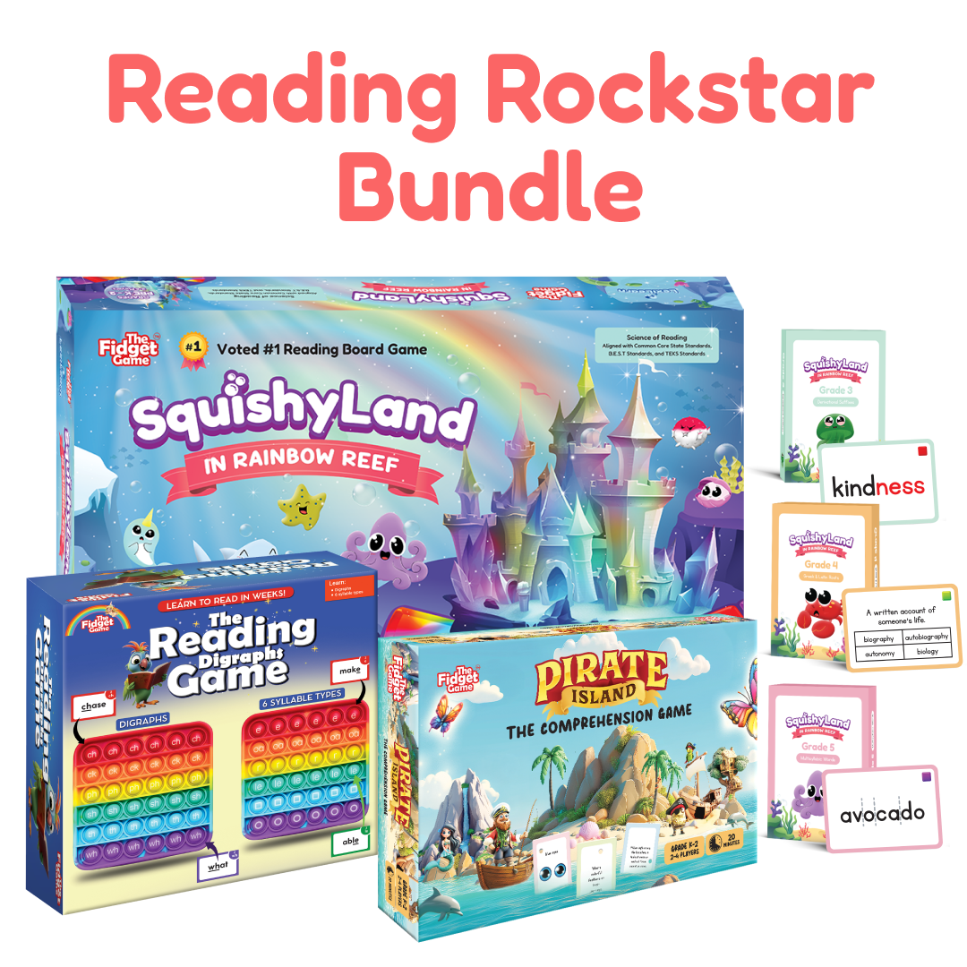 Reading Rockstar Bundle educational reading toys by The Fidget Games with 3 boxed games on Tampa Home & Garden Store