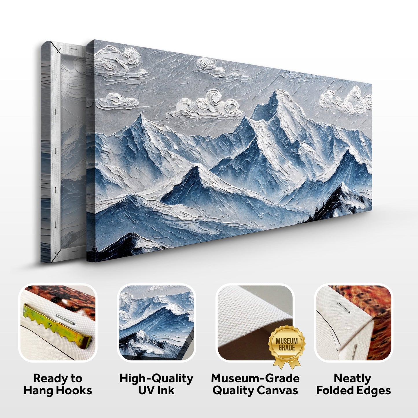 Mountain Minimalist Wall Art canvas set, blue peaks, 3-panel Tailored Canvases crafting canvas on Tampa Home & Garden Store