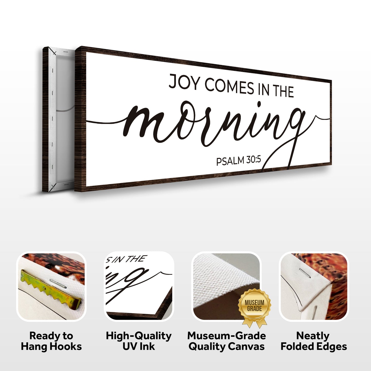 Joy Comes In The Morning Faith Sign III canvas Tailored Canvases wooden frame crafting on Tampa Home & Garden Store