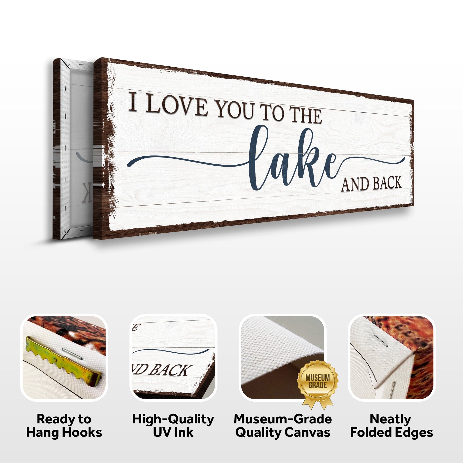 Canvas sign Love You To The Lake And Back III on whitewashed wood by Tailored Canvases on Tampa Home & Garden Store