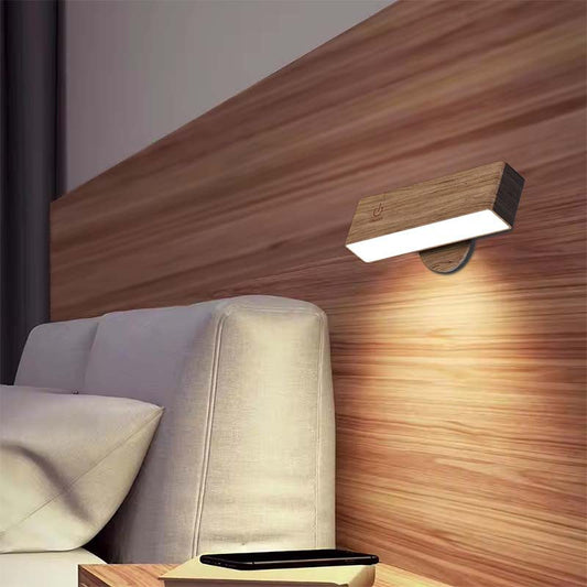 Rechargeable Wall Sconce with Remote Control – Adjustable Brightness Wood Wall Light for Versatile Lighting - Tampa Home & Garden Store