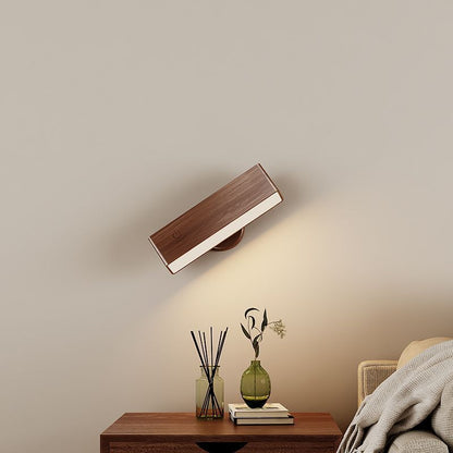 Rechargeable Wall Sconce with Remote Control – Adjustable Brightness Wood Wall Light for Versatile Lighting