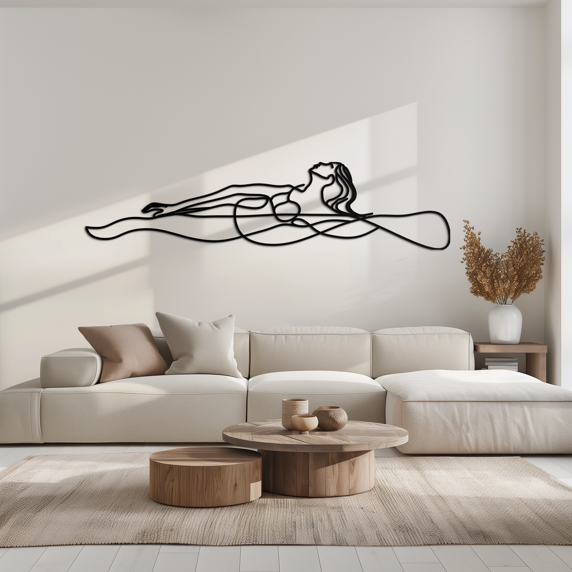 Reclining Woman Metal Wall Art - Minimalist Line Art Decor - KAF079 - Tampa Home & Garden Store
