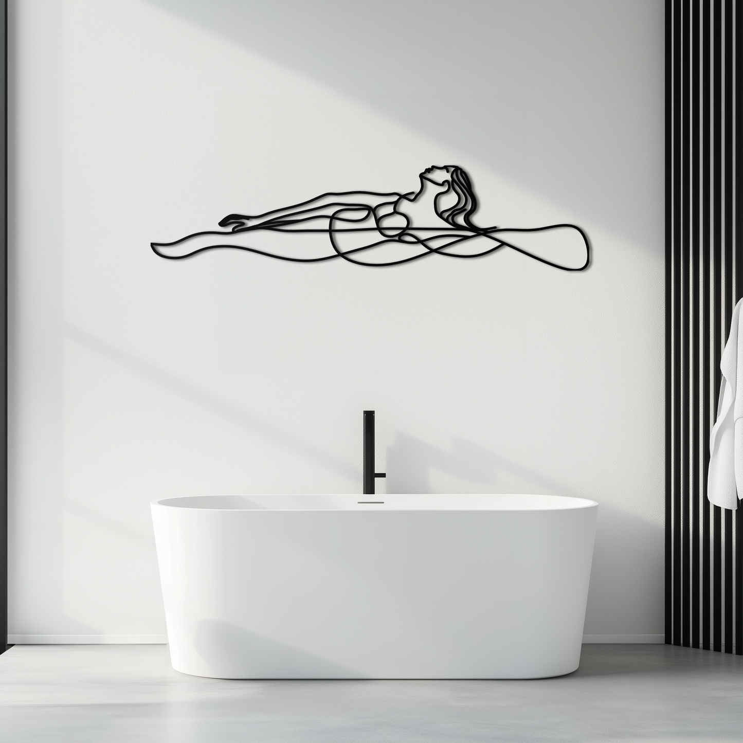 Reclining Woman Metal Wall Art - Minimalist Line Art Decor - KAF079 - Tampa Home & Garden Store