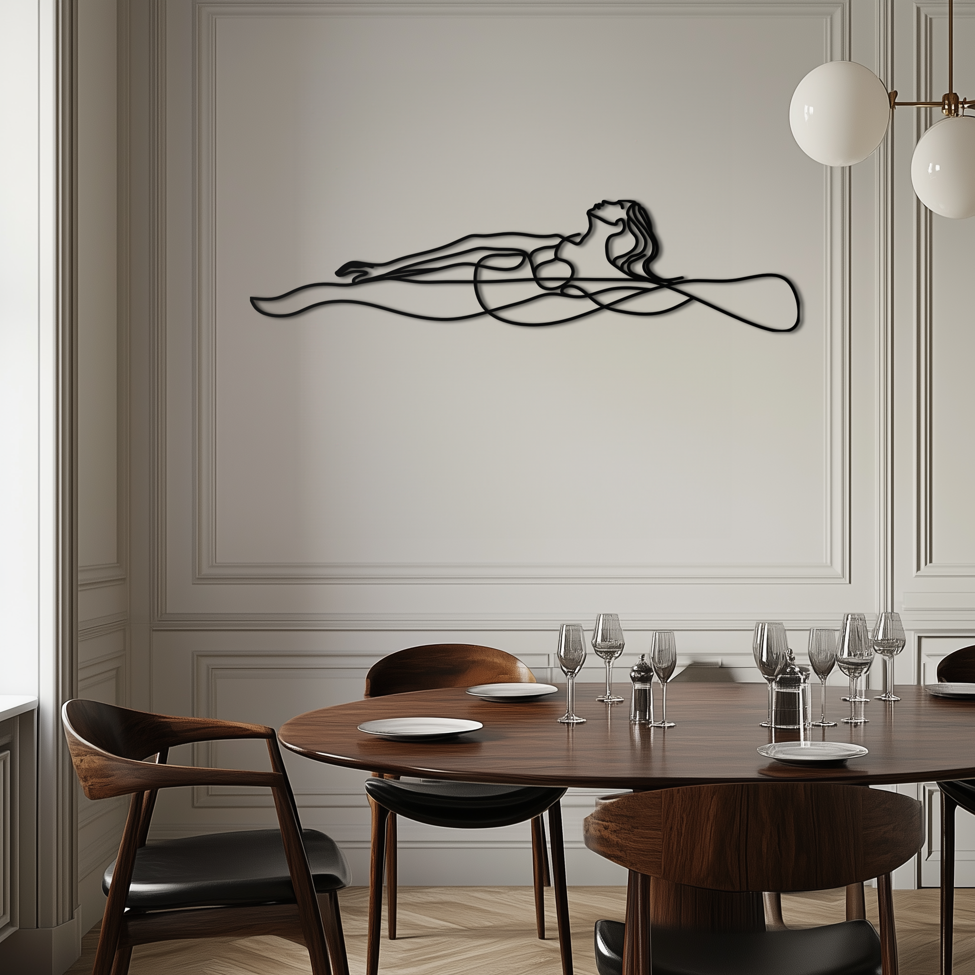 Reclining Woman Metal Wall Art - Minimalist Line Art Decor - KAF079 - Tampa Home & Garden Store