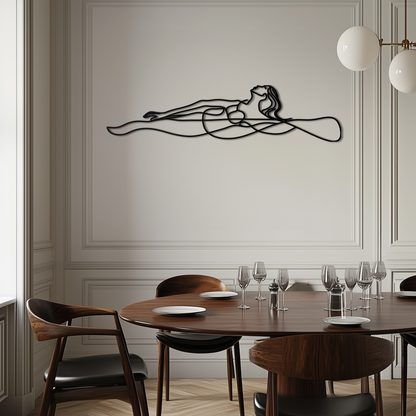 Reclining Woman Metal Wall Art - Minimalist Line Art Decor - KAF079 - Tampa Home & Garden Store