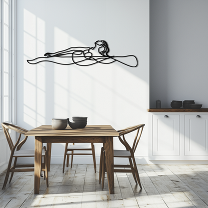 Reclining Woman Metal Wall Art - Minimalist Line Art Decor - KAF079 - Tampa Home & Garden Store