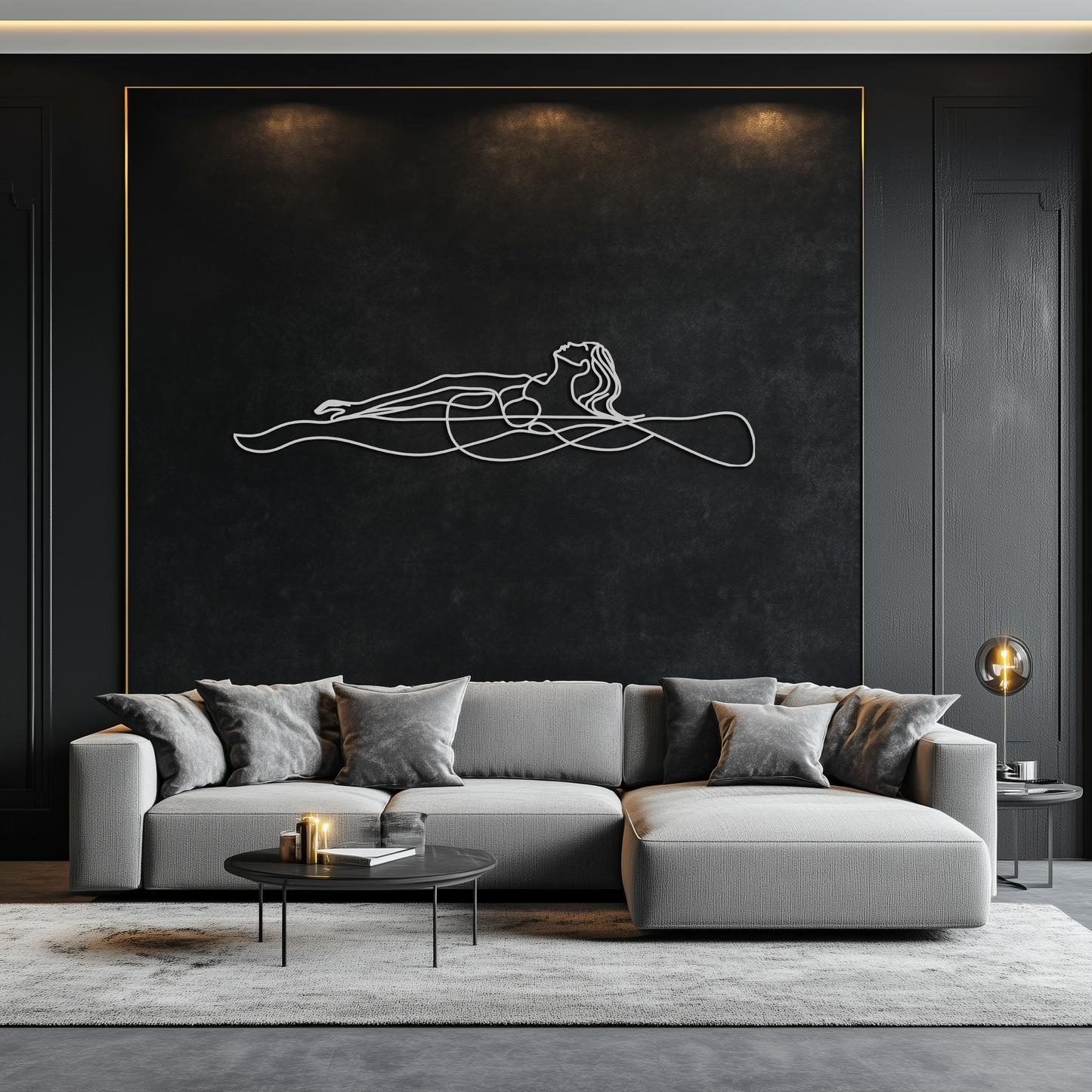 Reclining Woman Metal Wall Art - Minimalist Line Art Decor - KAF079 - Tampa Home & Garden Store