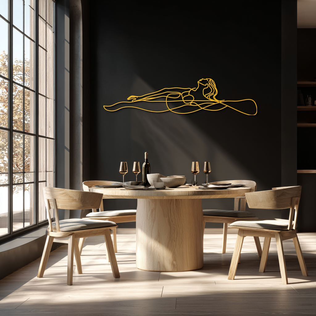 Reclining Woman Metal Wall Art - Minimalist Line Art Decor - KAF079 - Tampa Home & Garden Store