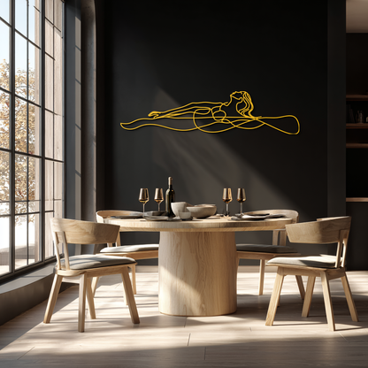 Reclining Woman Metal Wall Art - Minimalist Line Art Decor - KAF079 - Tampa Home & Garden Store