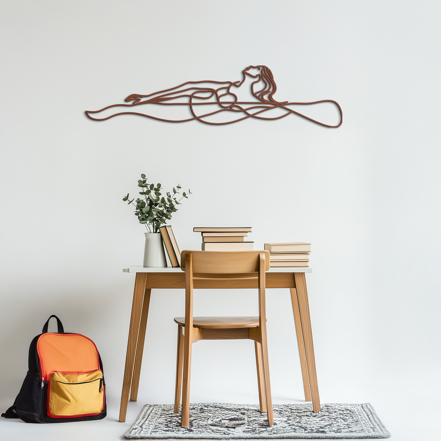 Reclining Woman Metal Wall Art - Minimalist Line Art Decor - KAF079 - Tampa Home & Garden Store