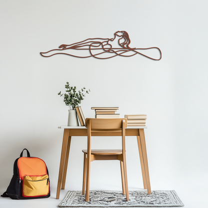Reclining Woman Metal Wall Art - Minimalist Line Art Decor - KAF079 - Tampa Home & Garden Store