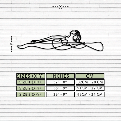 Reclining Woman Metal Wall Art - Minimalist Line Art Decor - KAF079 - Tampa Home & Garden Store