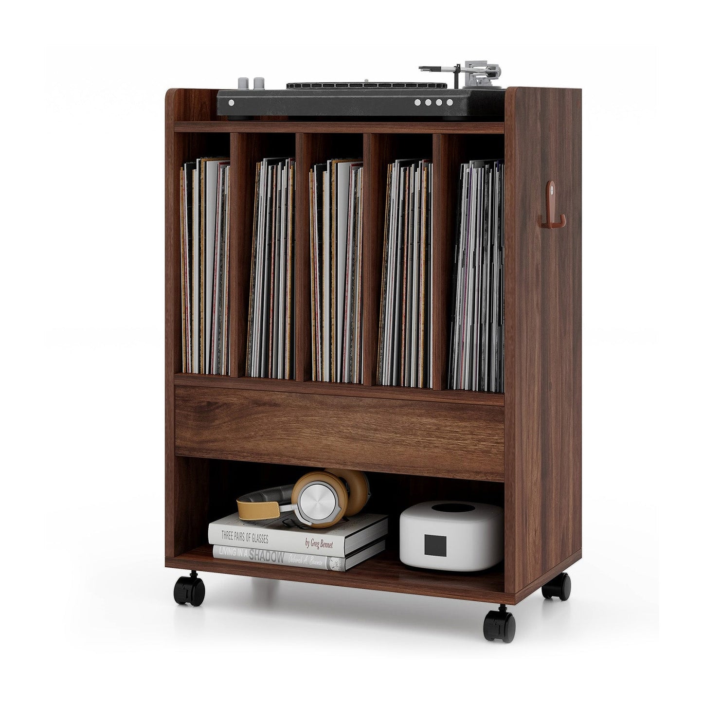 Soporte para tocadiscos con cajón - Blanco